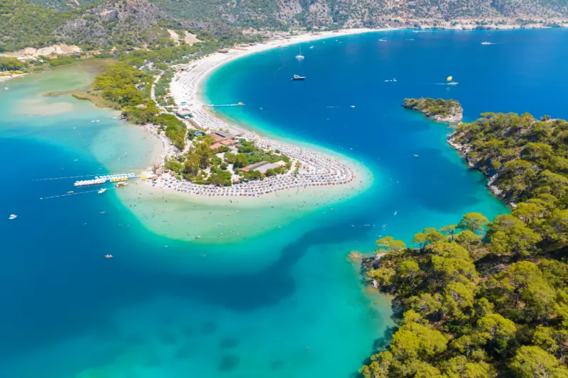 oludeniz beach blue lagoon aerial turkey