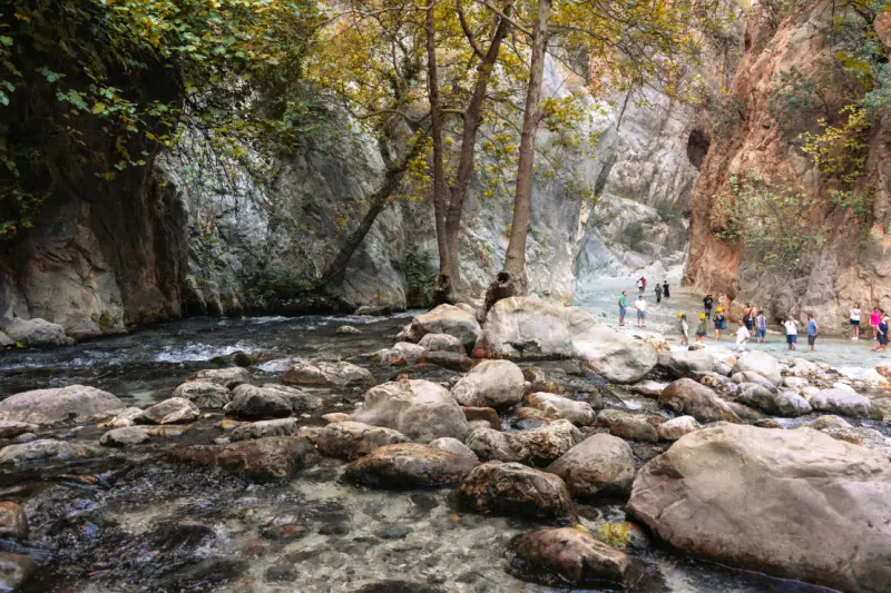 Explorers at Saklikent Canyon in Mugla Turkiye